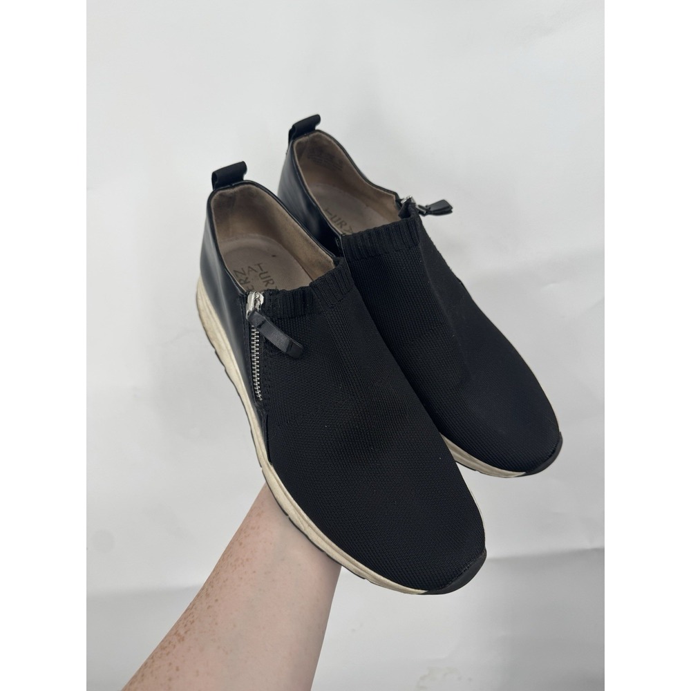 Naturalizer Stephanie Sneaker Women 10W Black Zip‎ Comfort Casual Shoes